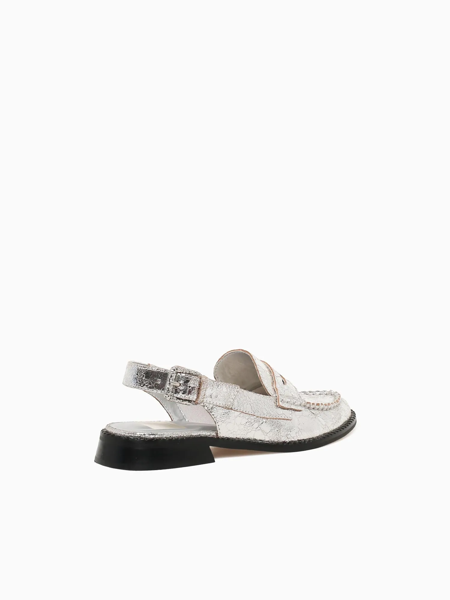 Casual Shoes For Jumpsuit Hardi Silver Crackled Leather