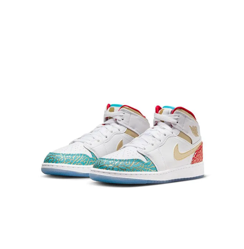 Kid's Air Jordan 1 Mid SS 'UNC to Chi' Fcs Sneakers