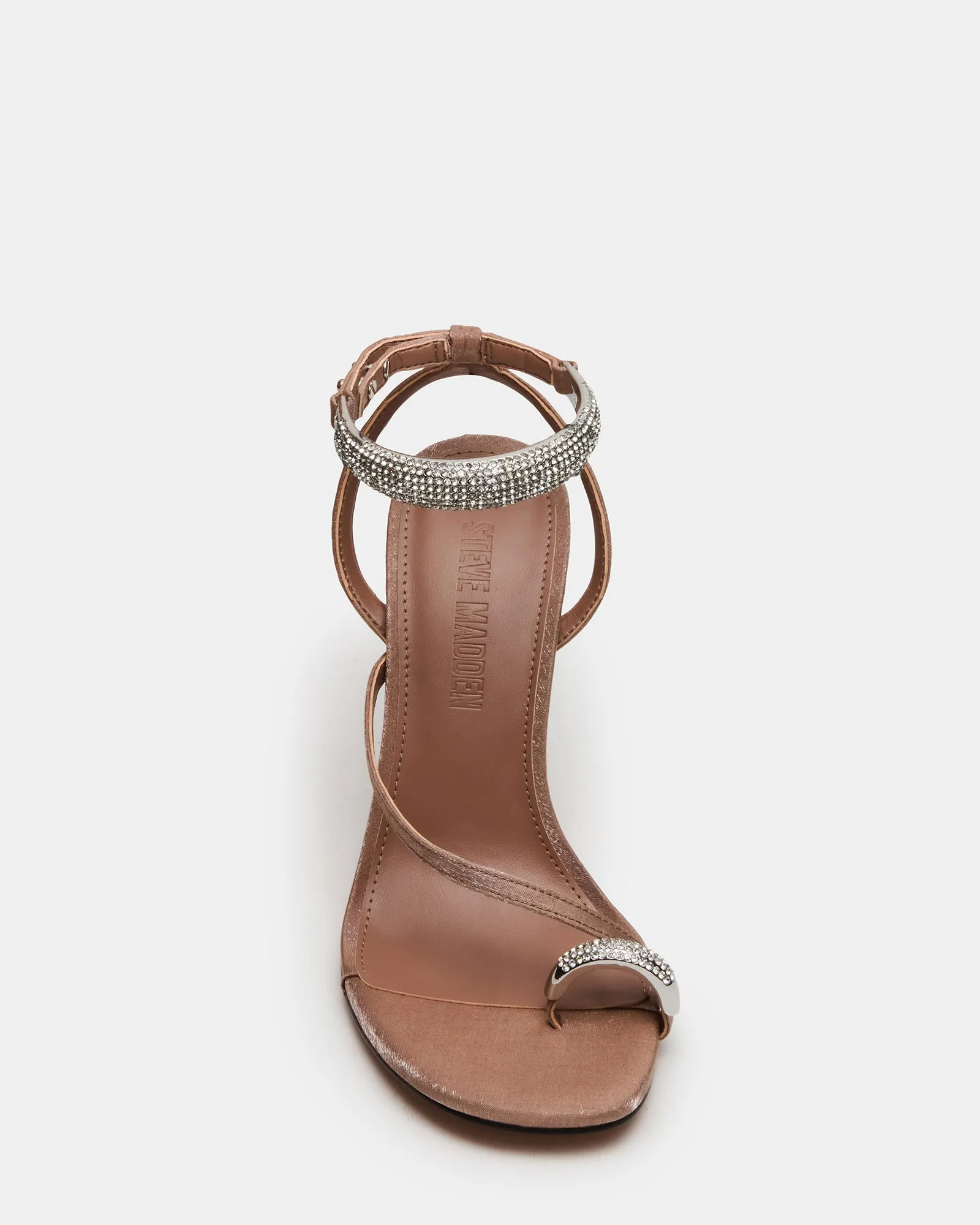 Heels Wide Fit TIA RHINESTONES MOCHA SATIN