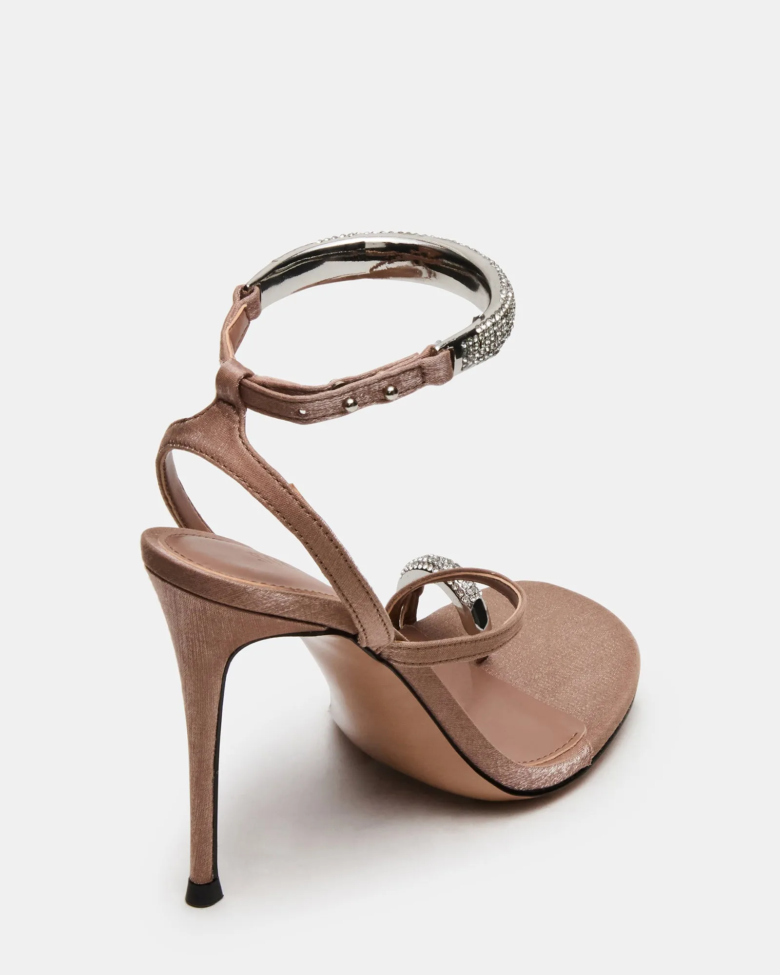 TIA RHINESTONES MOCHA SATIN The Highest High Heels