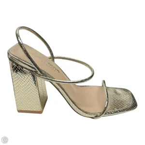 Shoes Heels Block By Fashion Nova In Gold, Size: 8.5 Hoka Shoes Casual