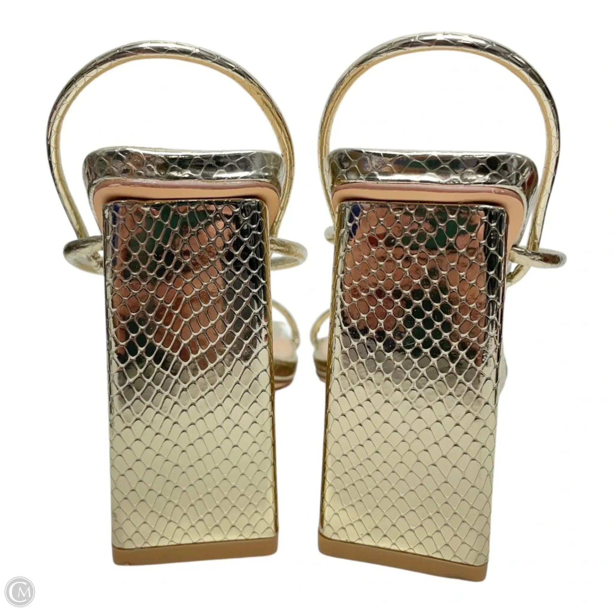 Shoes Heels Block By Fashion Nova In Gold, Size: 8.5 Best Shoes That Can Be Worn Casually