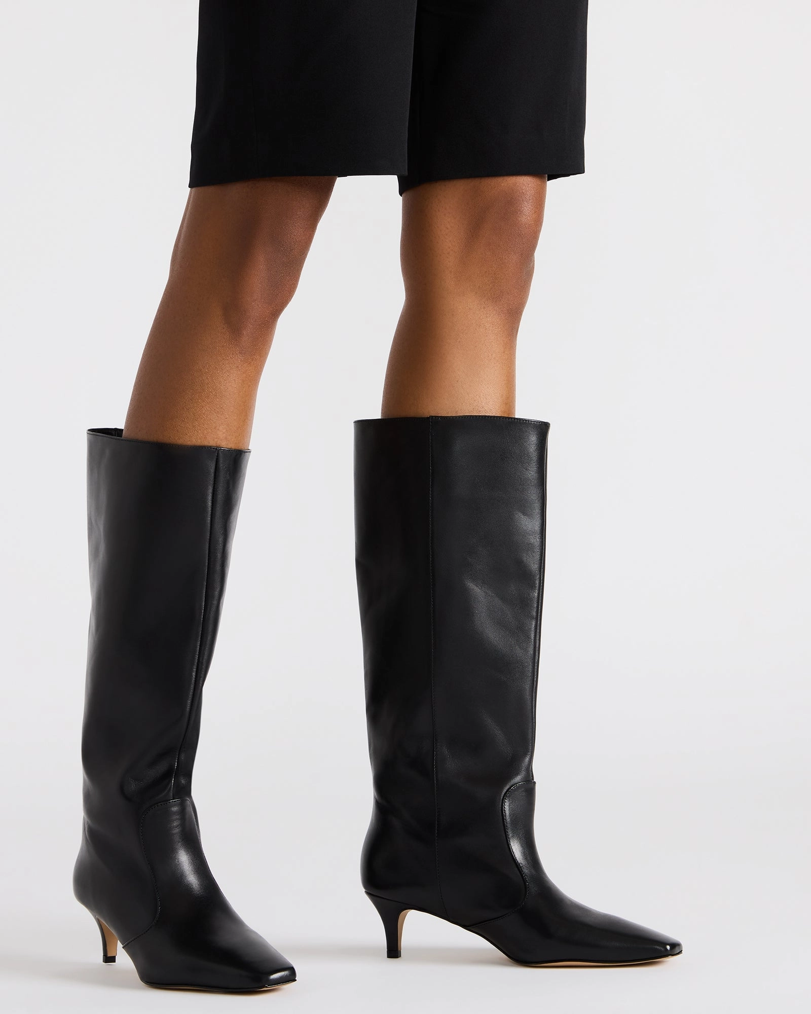 Wedge Dress Boots LANDER BLACK LEATHER