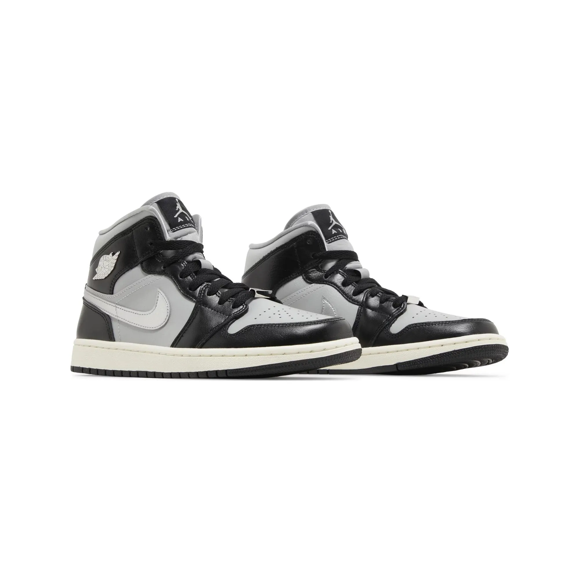 Air Jordan 1 Mid SE 'Black Metallic Silver' Women's (2023) Hoka Shoes Casual
