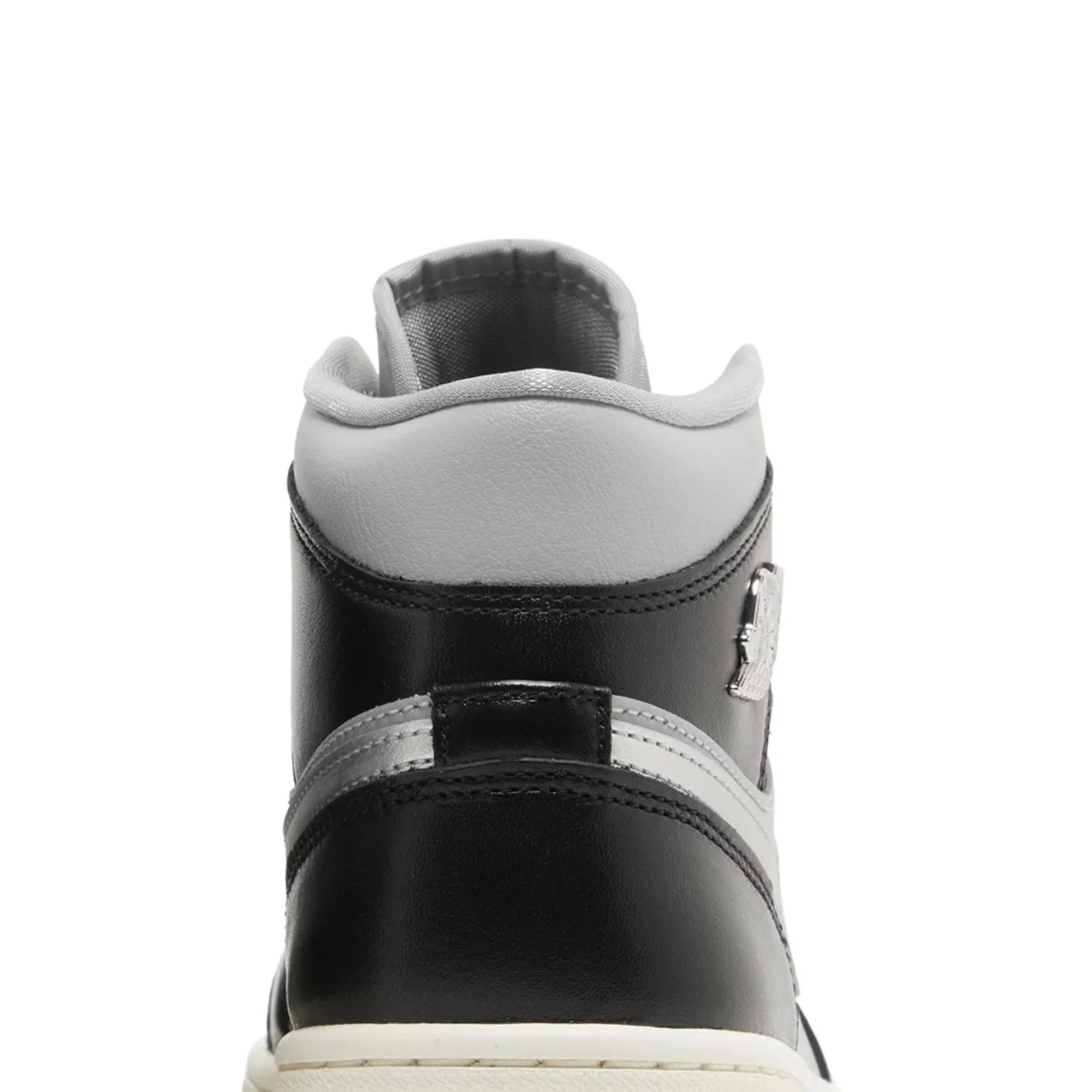 Air Jordan 1 Mid SE 'Black Metallic Silver' Women's (2023) Casual Stylish Orthopedic Shoes
