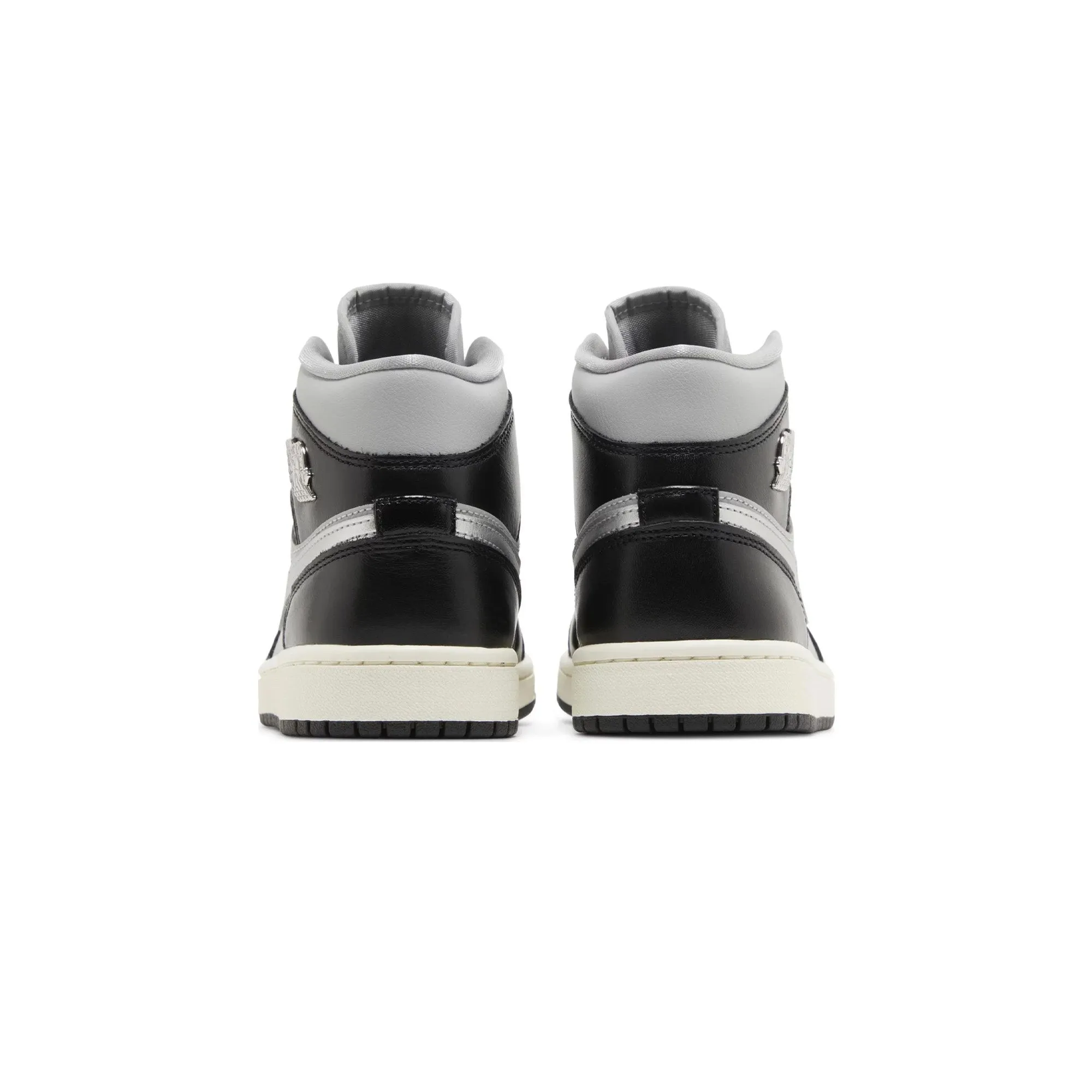 Nike Cortez Classic Leather Casual Shoes Air Jordan 1 Mid SE 'Black Metallic Silver' Women's (2023)