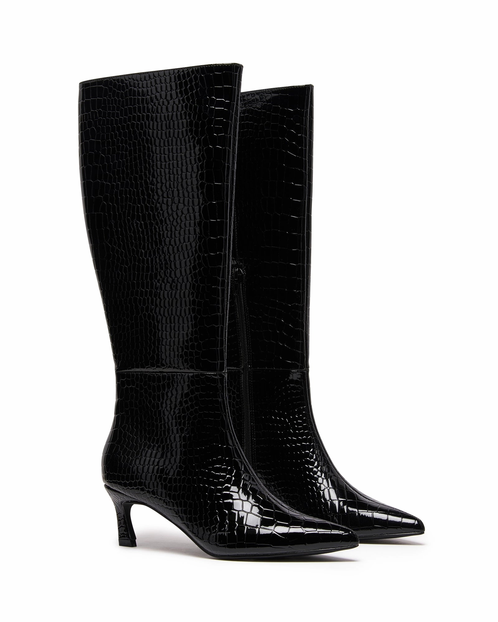Dallas Boots Dove Tall Boot Black Croc