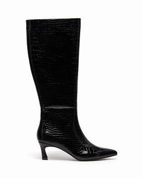 Dove Tall Boot Black Croc Leg Warmers And Boots