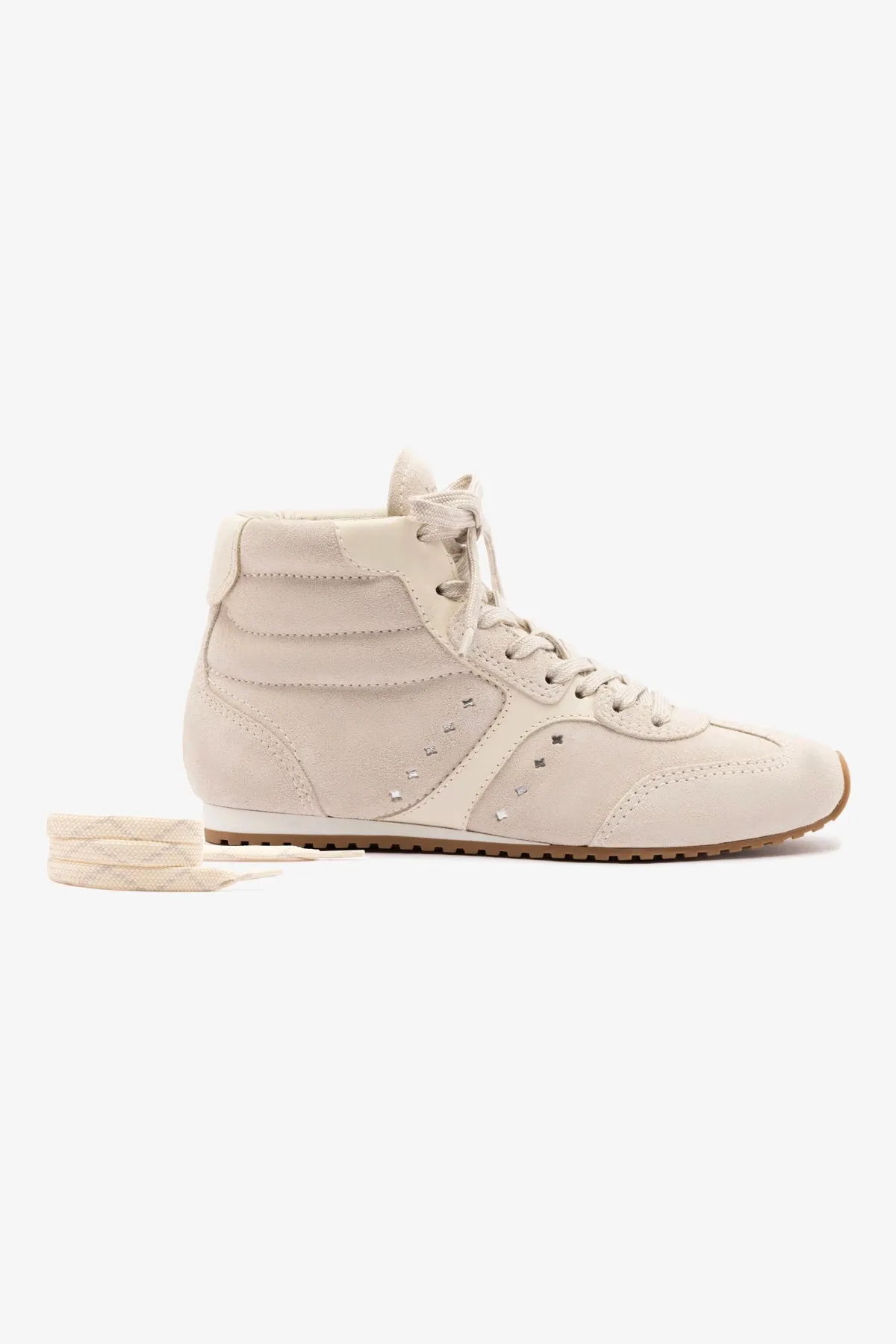 Best Casual Snow Shoes Stella Mid Sneaker In Mushroom Grey Suede and Ivory Leather