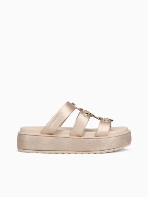 Iraida Golden Metal Leather Casual Shoes Australia