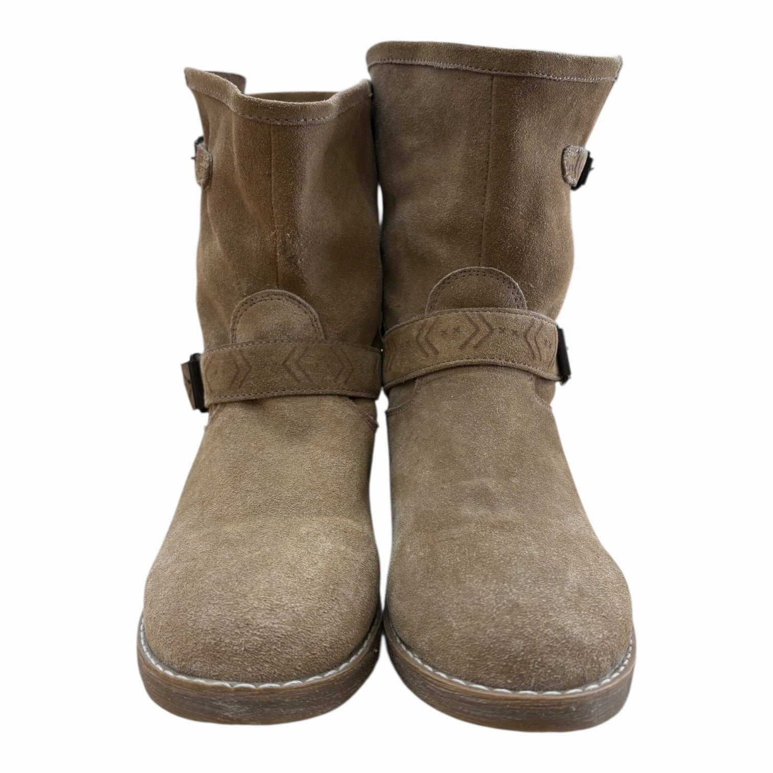 Boots Ankle Flats By Clothes Mentor In Tan, Size:9 Boots Of Spring Heeled Jack