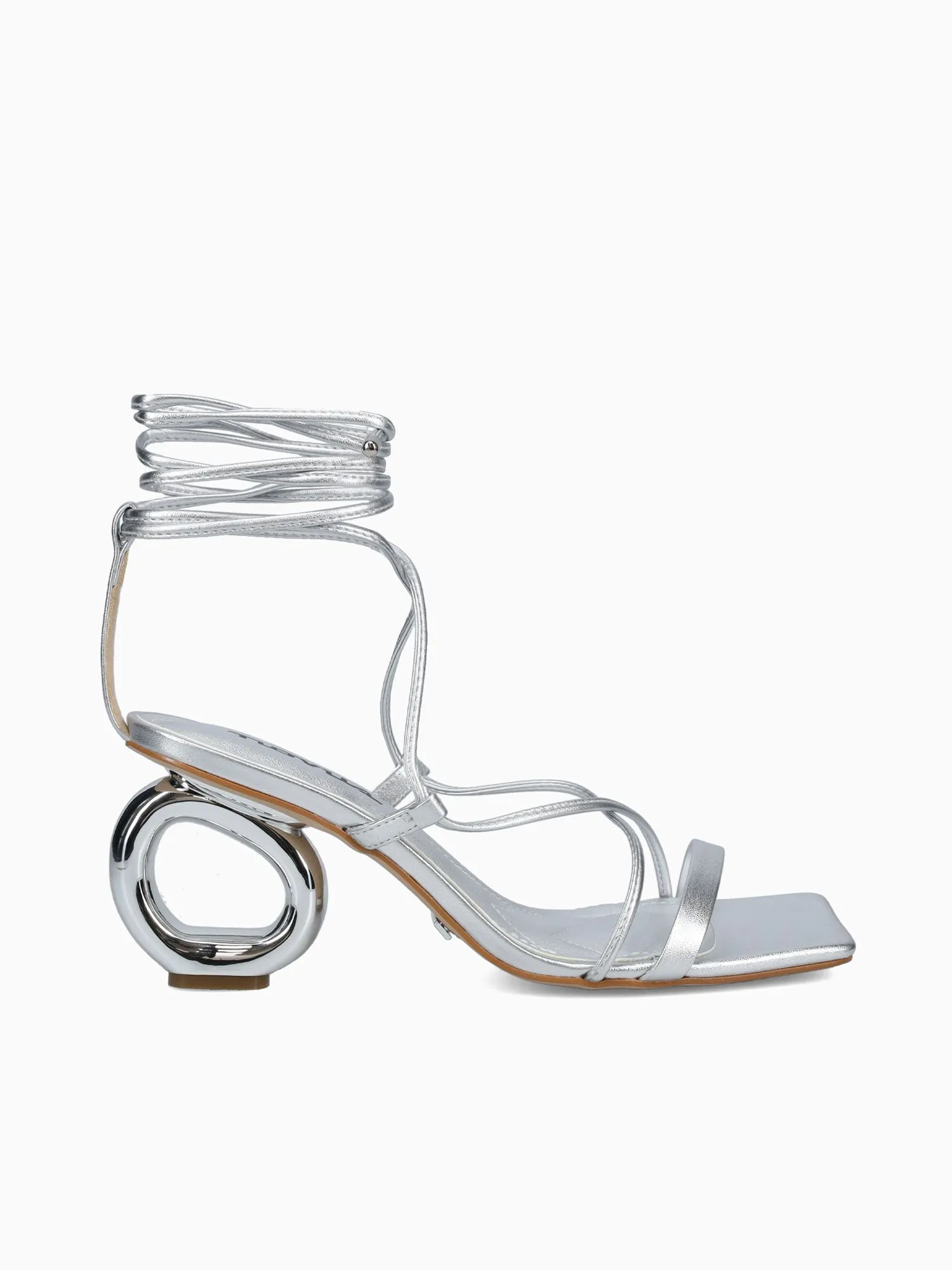 Luiza Silver Napa Metal Lace Up Casual Shoes