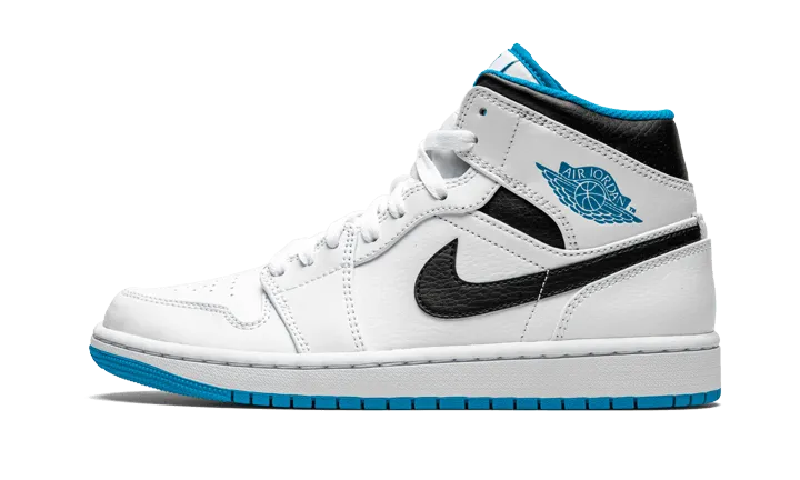 Air Jordan 1 Mid Laser Blue Work Outfits With Sneakers