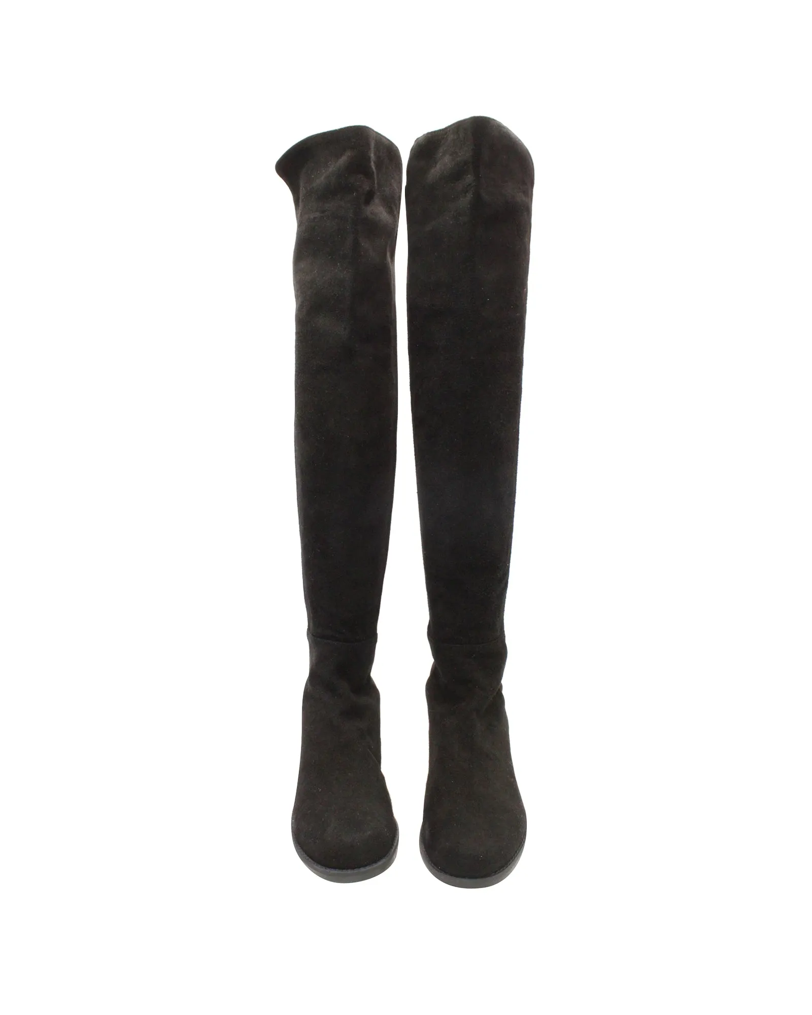 Stuart Weitzman 5050 Over-the-Knee Boots in Black Suede Comfy Winter Boots
