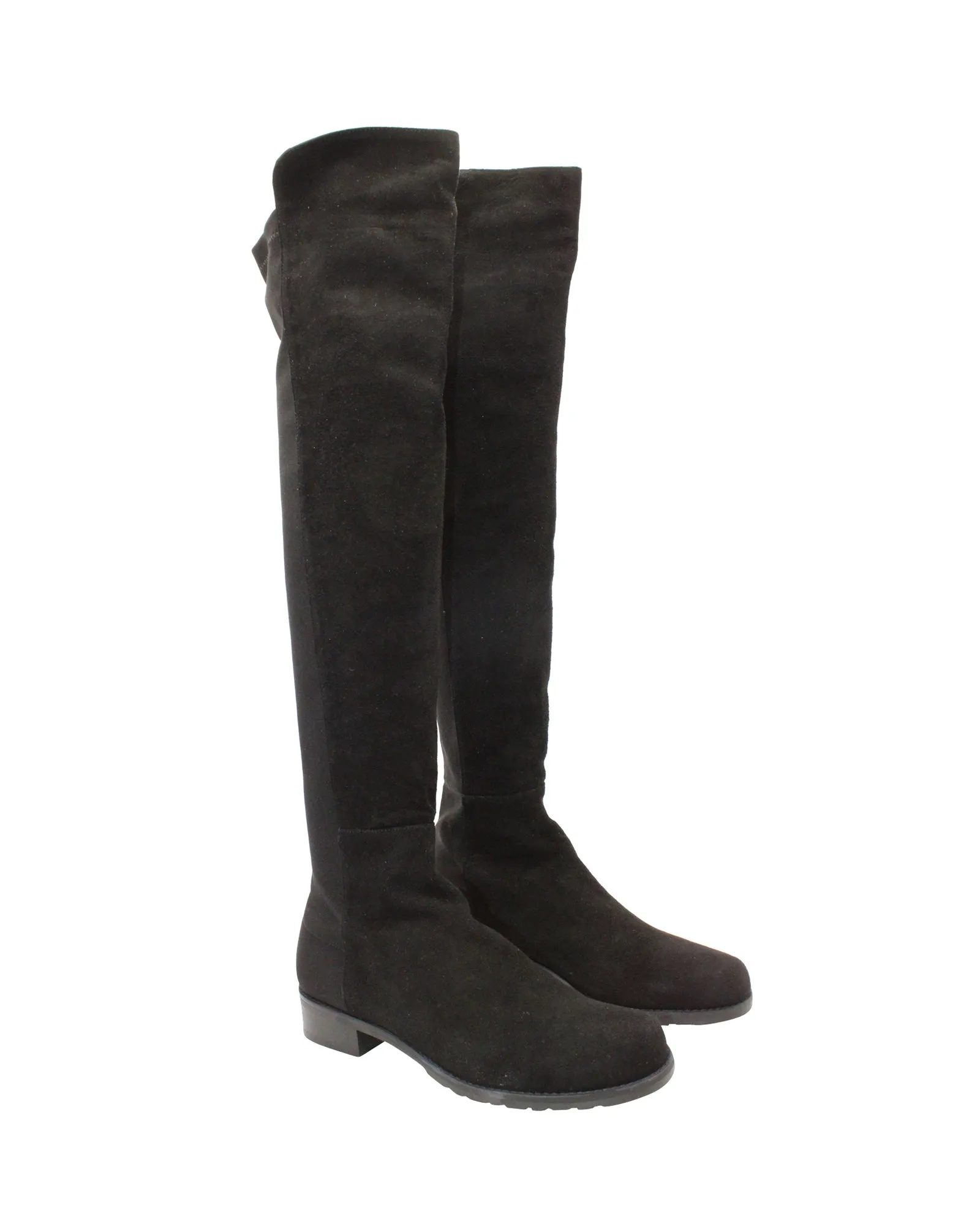 Stuart Weitzman 5050 Over-the-Knee Boots in Black Suede Wedding Dress And Cowgirl Boots