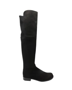 Stuart Weitzman 5050 Stretch Knee Boots in Black Suede Rick Owens Bogun Boots