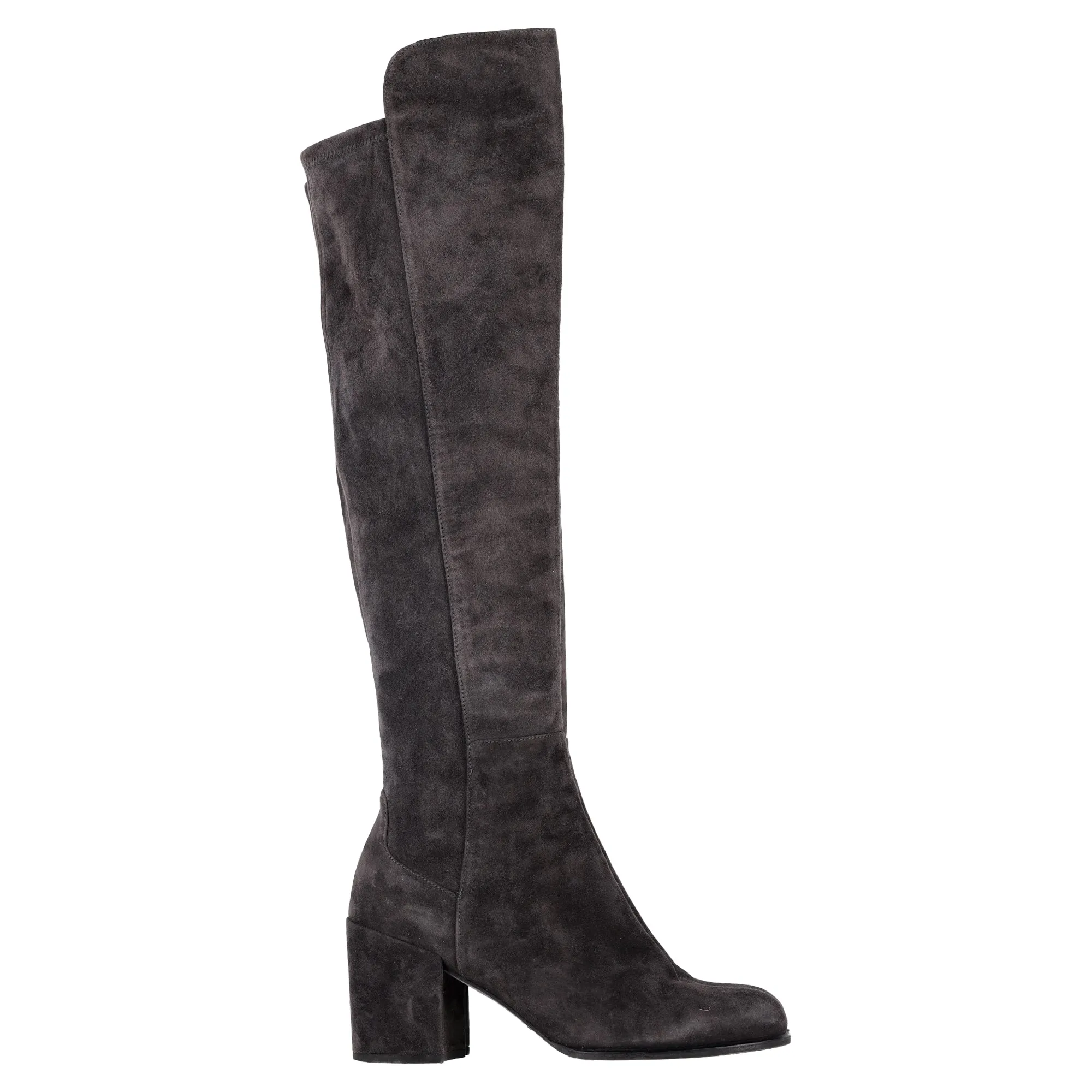 Stuart Weitzman Block-Heel Knee-High Boots in Grey Suede Puss And Boots The Last Wish