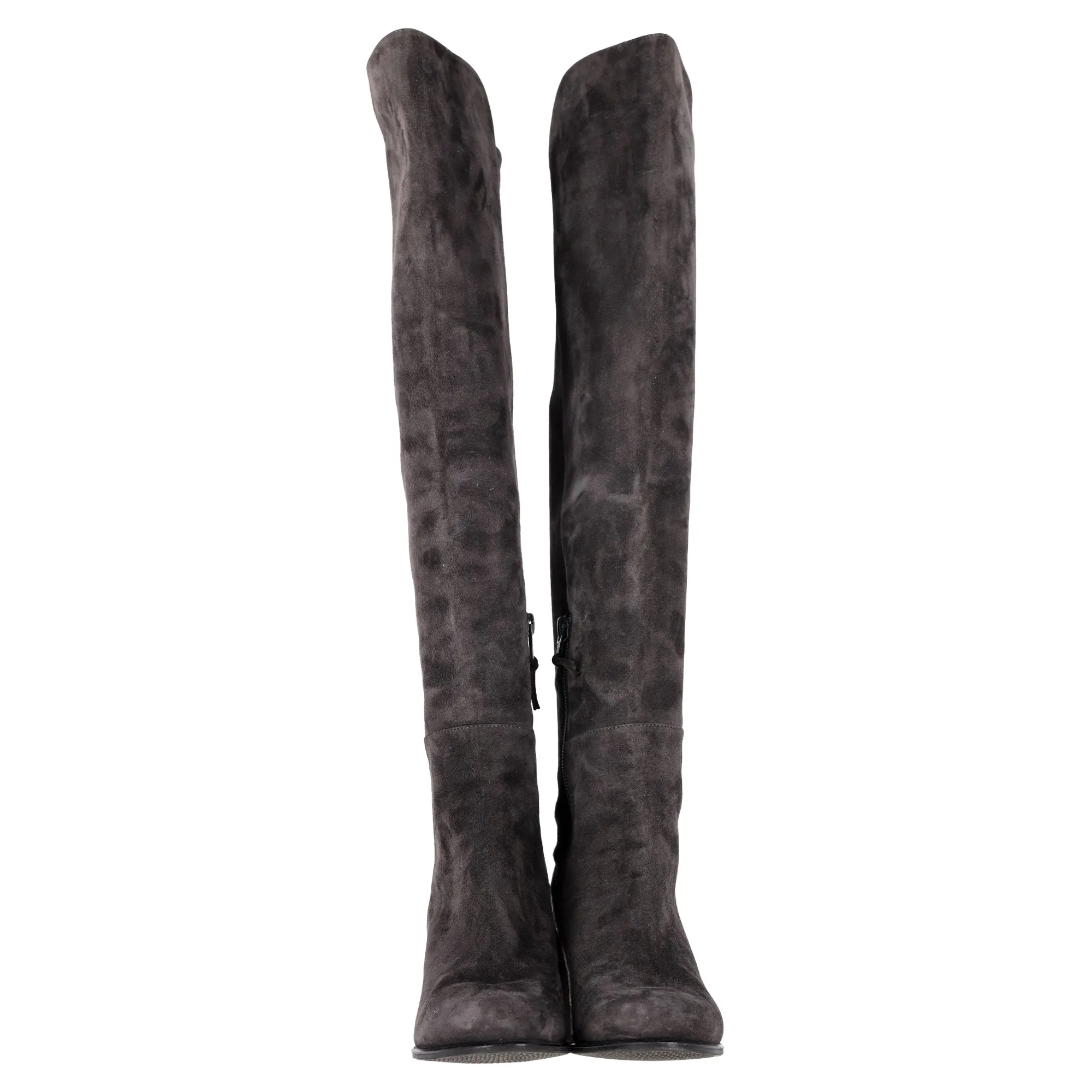 Vince Camuto Extra Wide Calf Boots Stuart Weitzman Block-Heel Knee-High Boots in Grey Suede