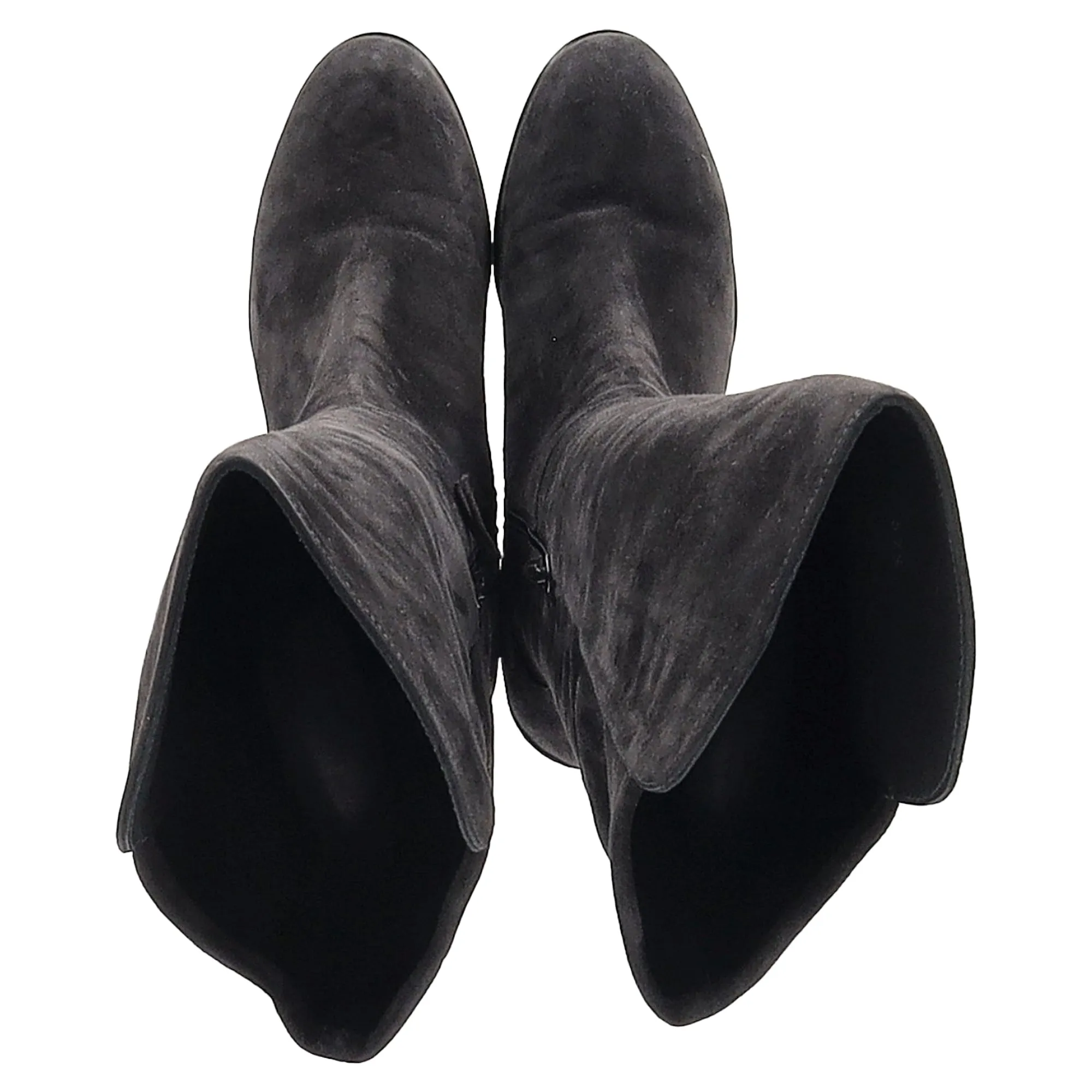 Stuart Weitzman Block-Heel Knee-High Boots in Grey Suede Wholesale Cowboy Boots