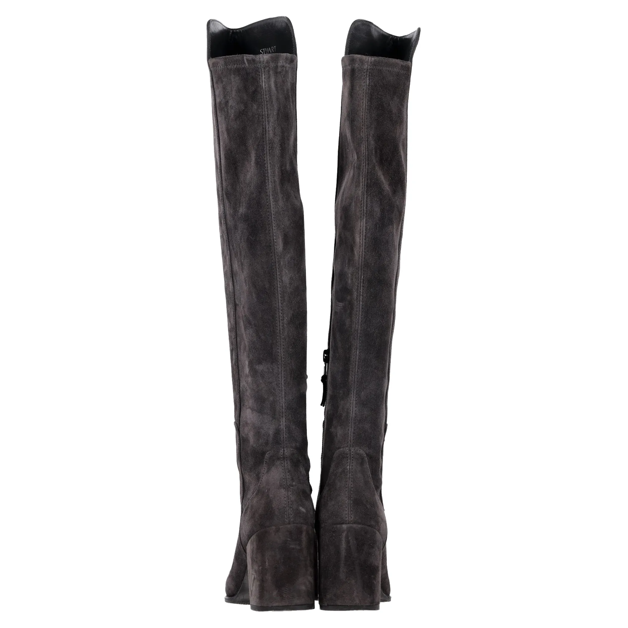 Muck Boots Insulated Stuart Weitzman Block-Heel Knee-High Boots in Grey Suede