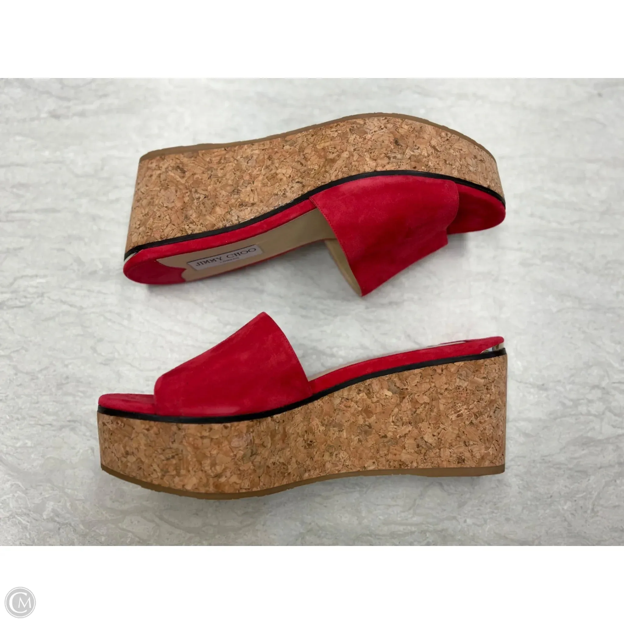 Shoes Luxury Designer By Jimmy Choo In Red, Size: 12 Shoes Dress Casual