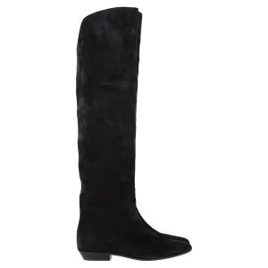 Isabel Marant Seelys Knee-High Boots in Black Suede Cowtown Boots El Paso