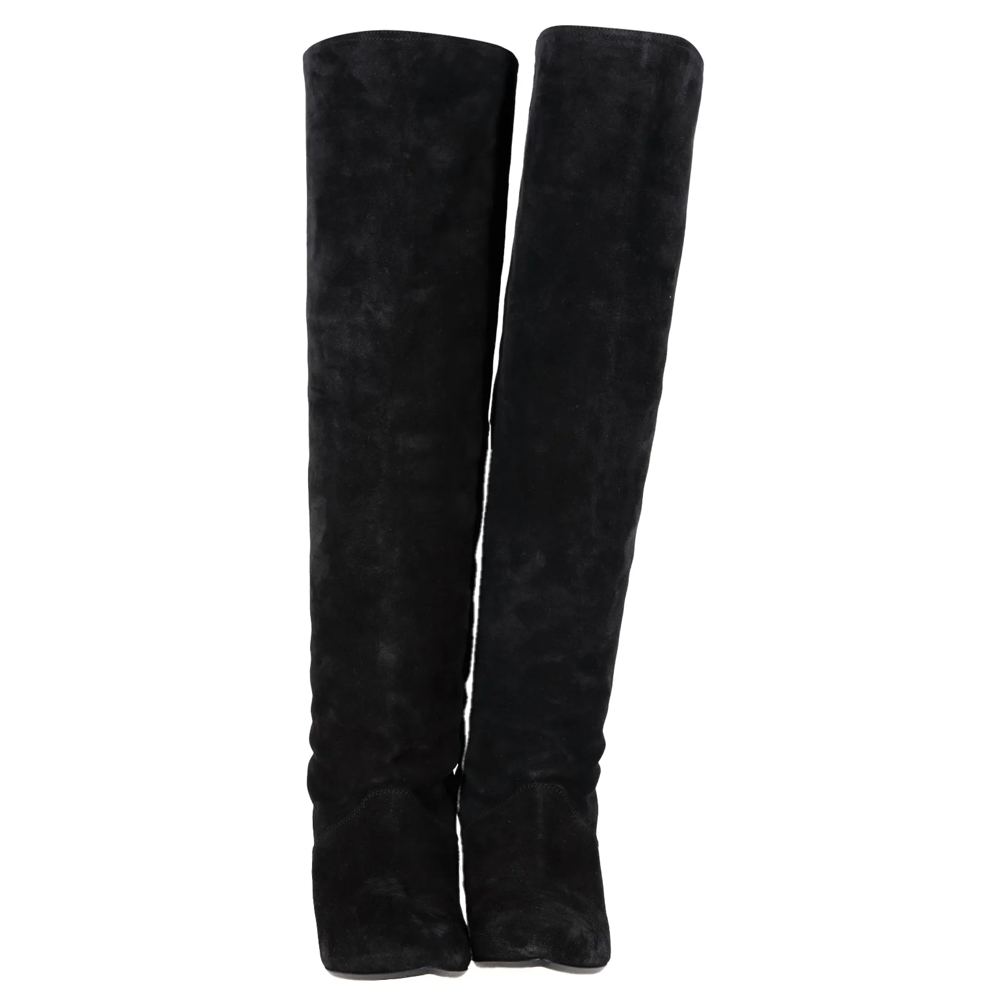 Isabel Marant Seelys Knee-High Boots in Black Suede Hunting Boots On Sale