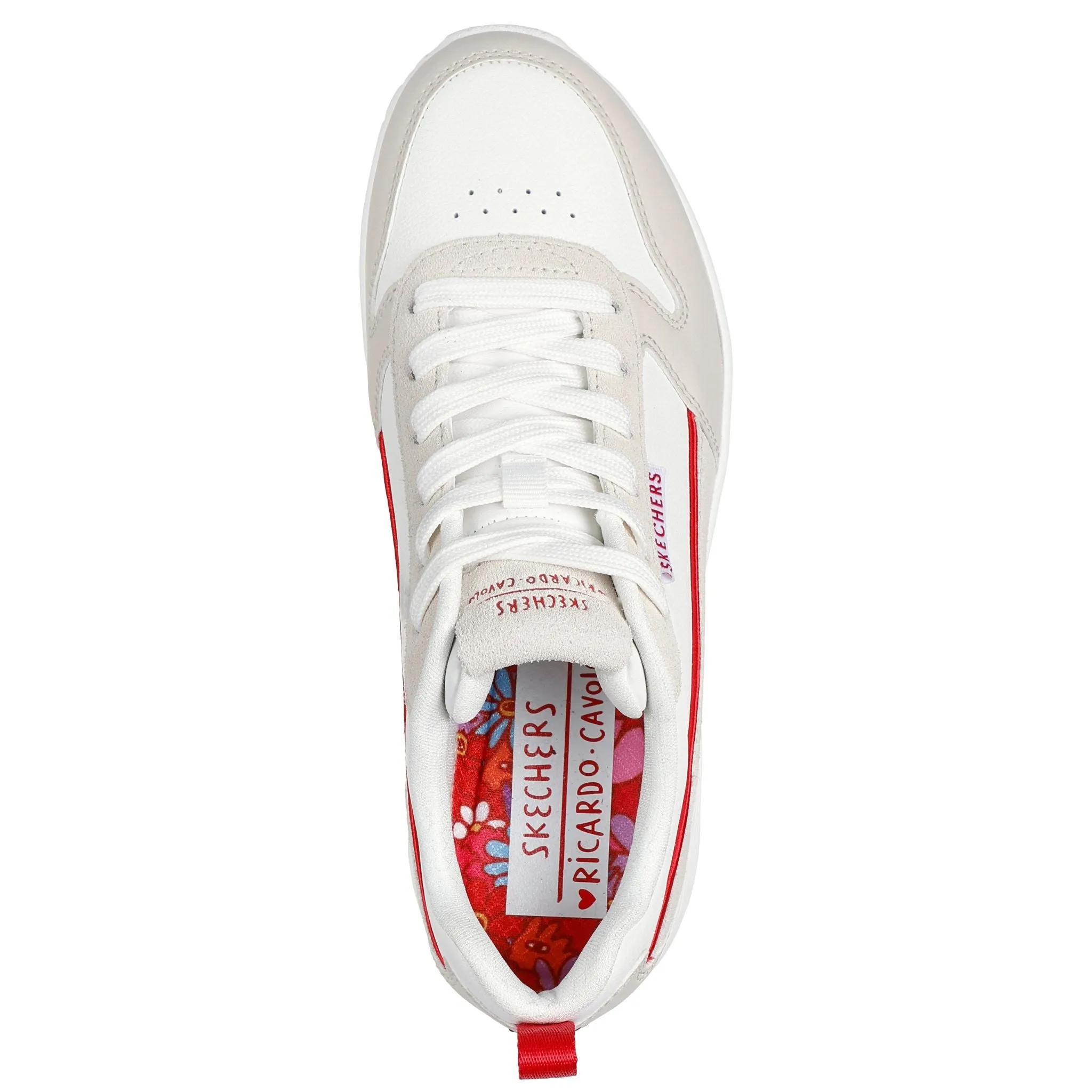 Hidden Wedge Casual Shoes Skechers Women's 177949 UNO Ricardo Cavolo Flaming Love White Natural Casual Shoes