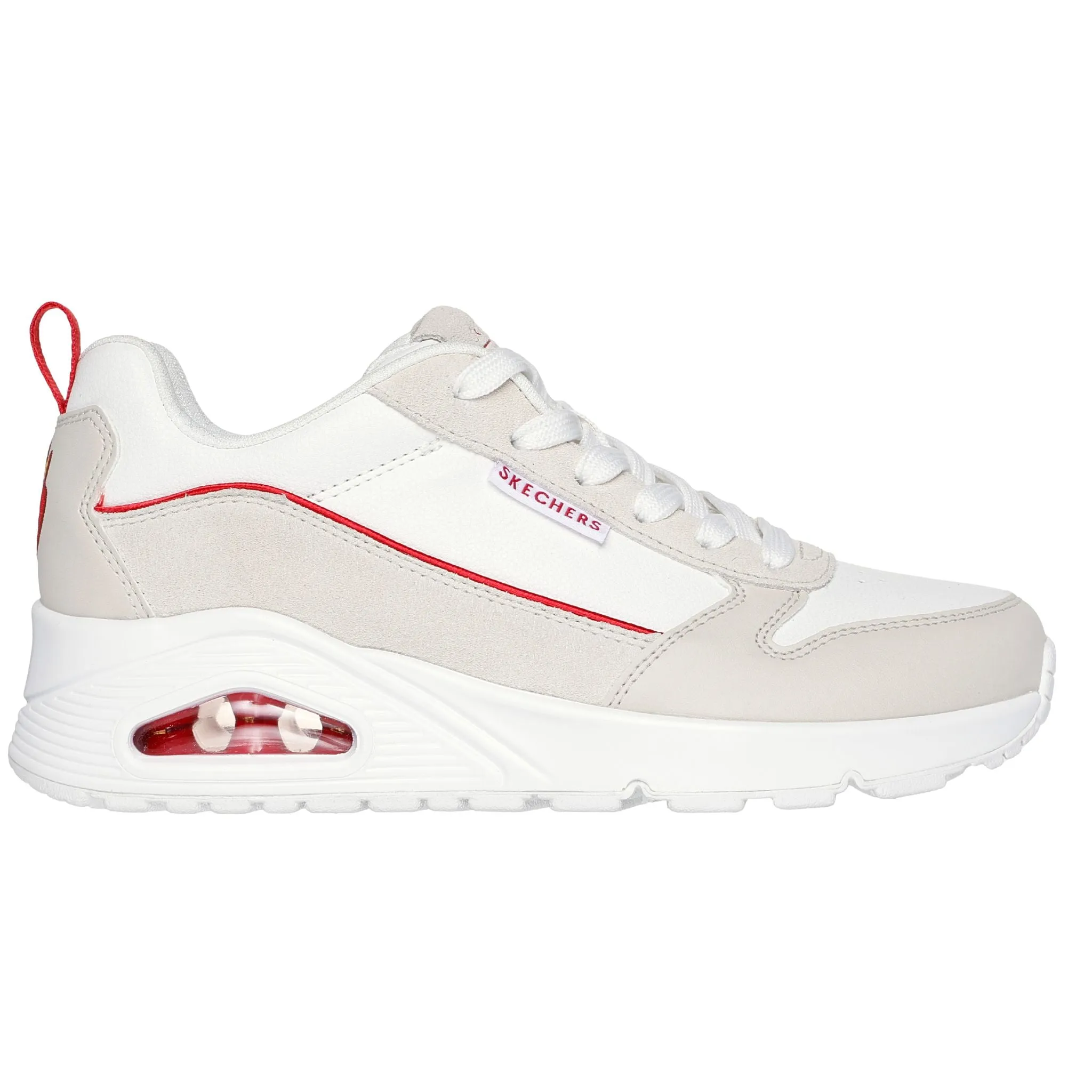 Casual Shoes That Go With Suits Skechers Women's 177949 UNO Ricardo Cavolo Flaming Love White Natural Casual Shoes