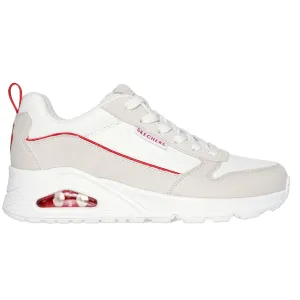 Skechers Women's 177949 UNO Ricardo Cavolo Flaming Love White Natural Casual Shoes Running Shoes For Business