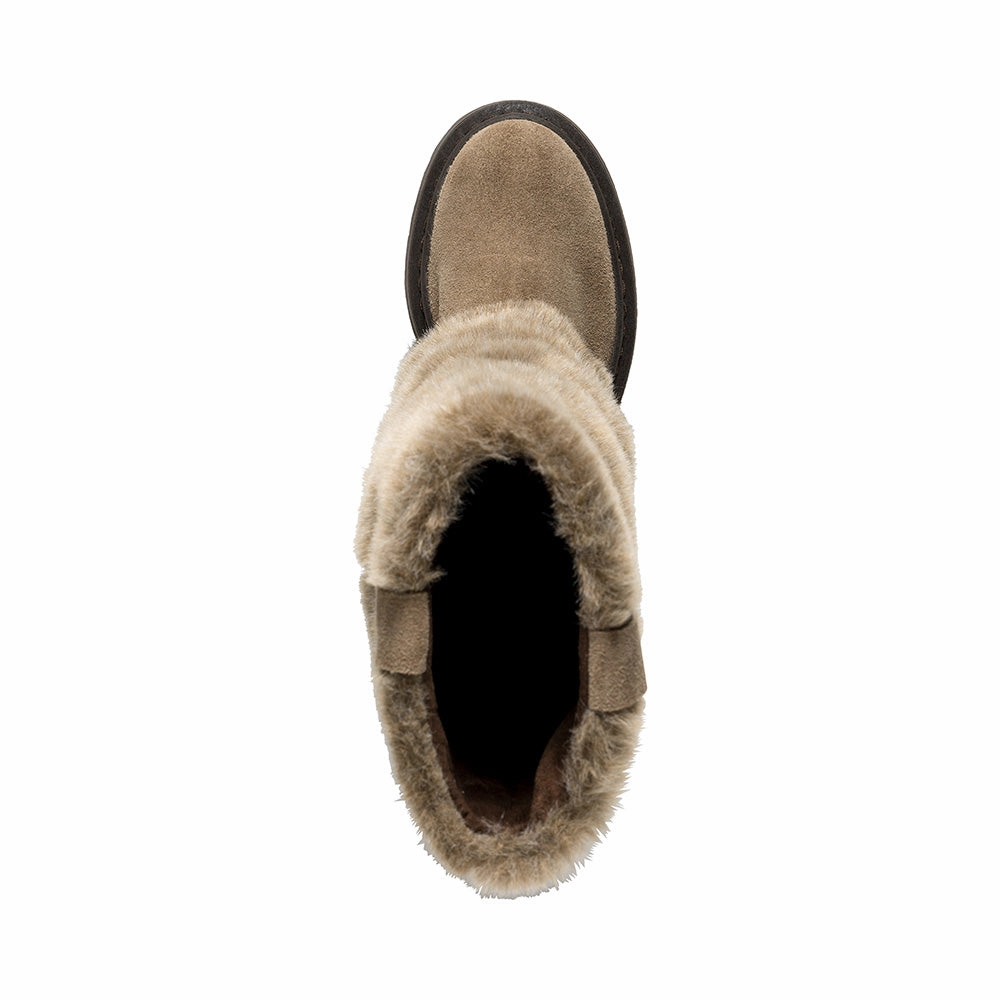 Moon Boots With Fur Godiva Boot TAUPE MLANGE