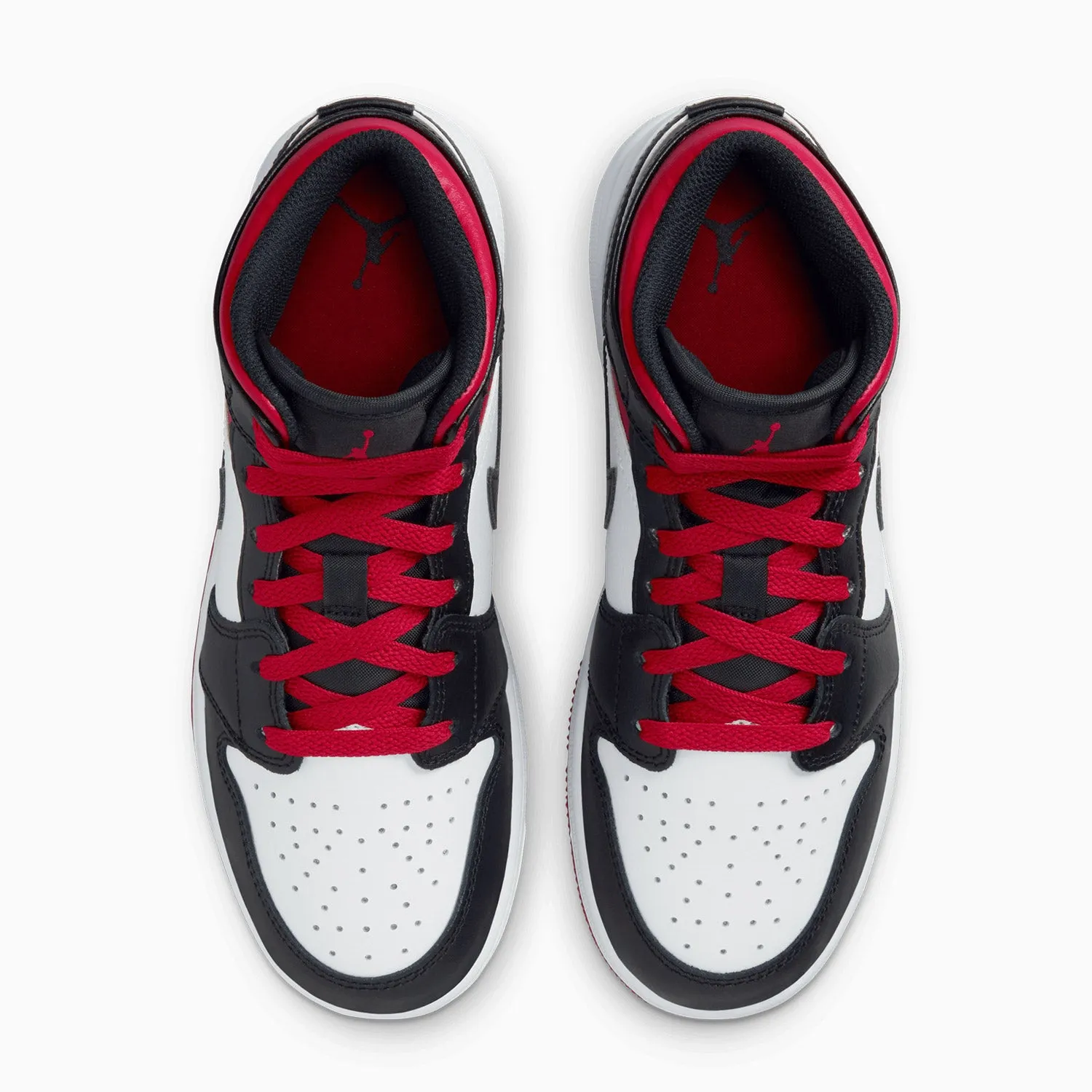 Kid's Air Jordan 1 Mid "Gym Red Black Toe" Grade School Vulcanized Sneakers