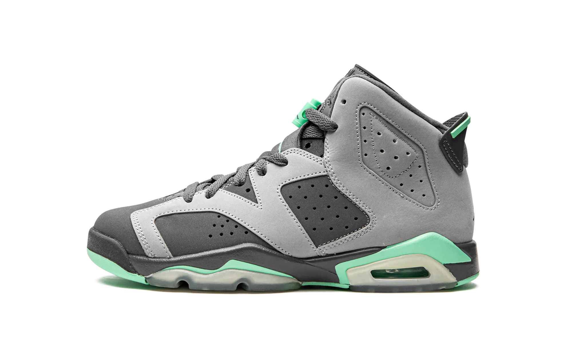 Clean Suede Sneakers Air Jordan 6 Retro GS "Green Glow"