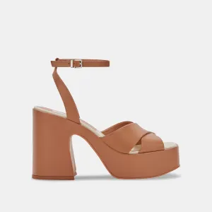 WESSI HEELS CARAMEL LEATHER - re:vita High Heels Discount