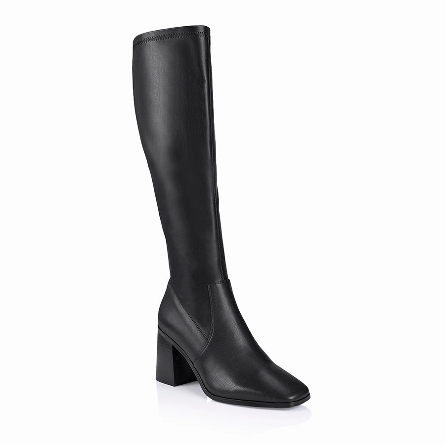 Linden Knee High Boots - Black Smooth Harley Davidson Motorbike Boots