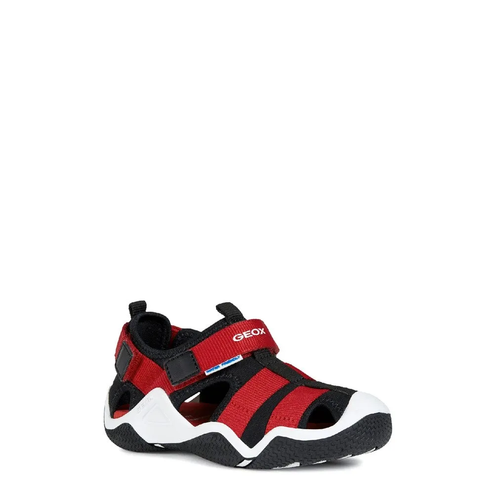 Geox Jr Wader A Touch Fastening Sports Sandal Crazy Horse Leather Casual Shoes