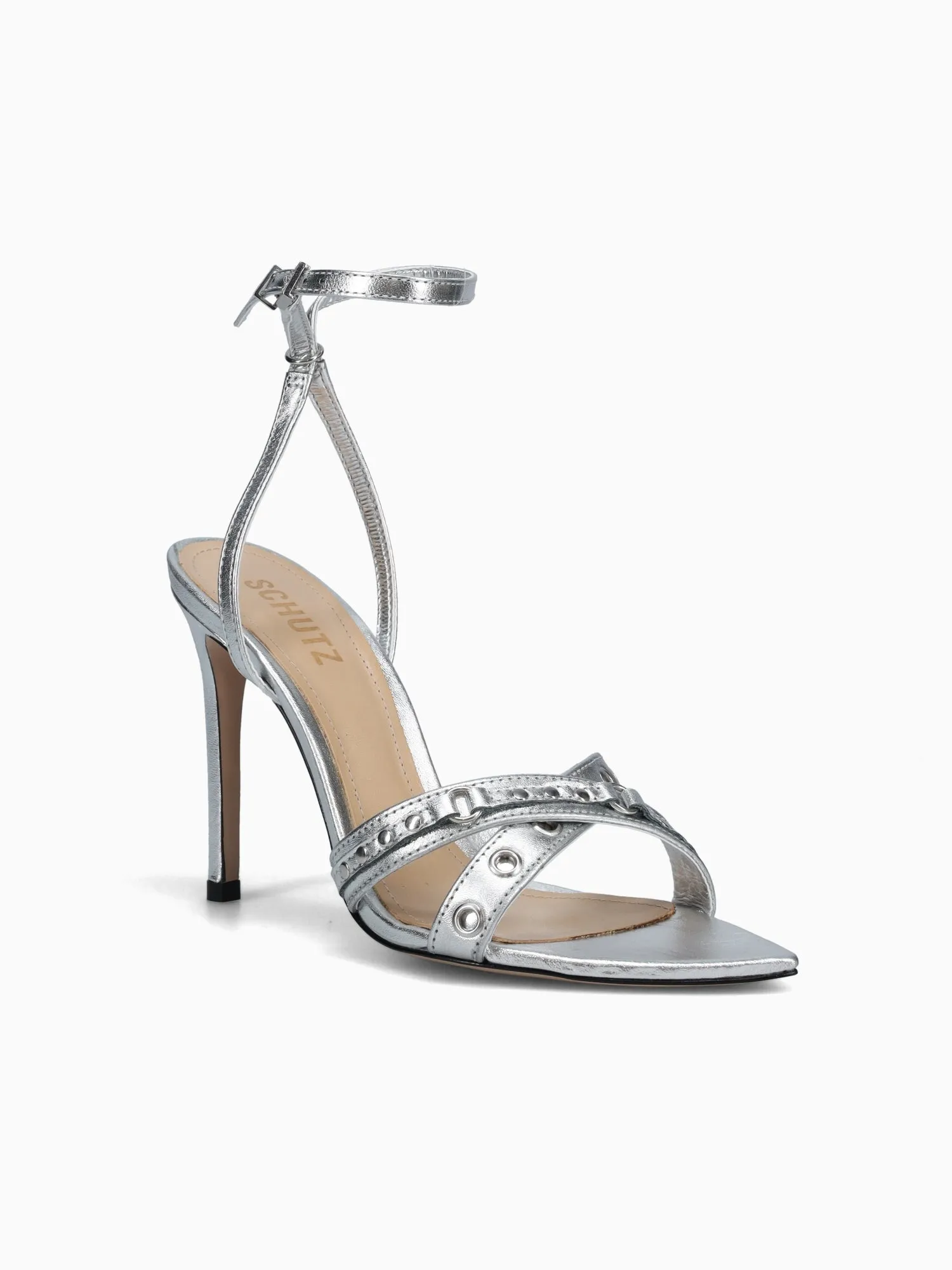 Green Casual Shoe Salma Silver Leather