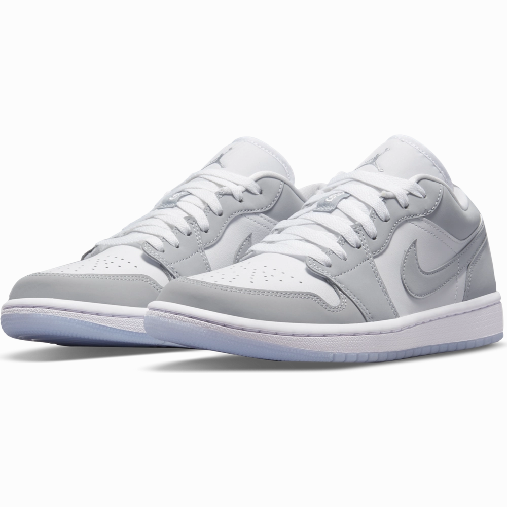 Women's Air Jordan 1 Low 'White Wolf Grey' Bottom Of Sneakers