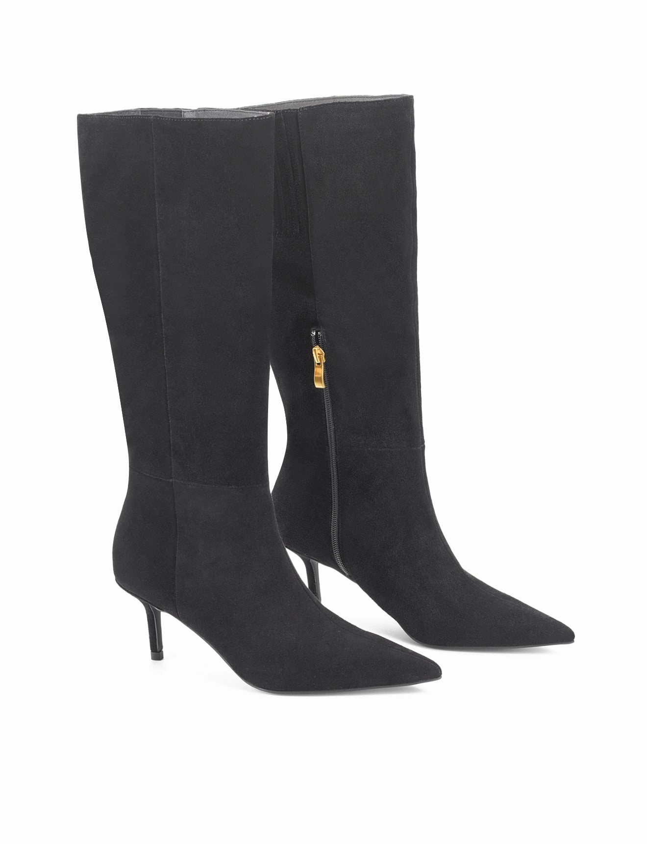 Yonita Long Boots - Black Suede Insulated