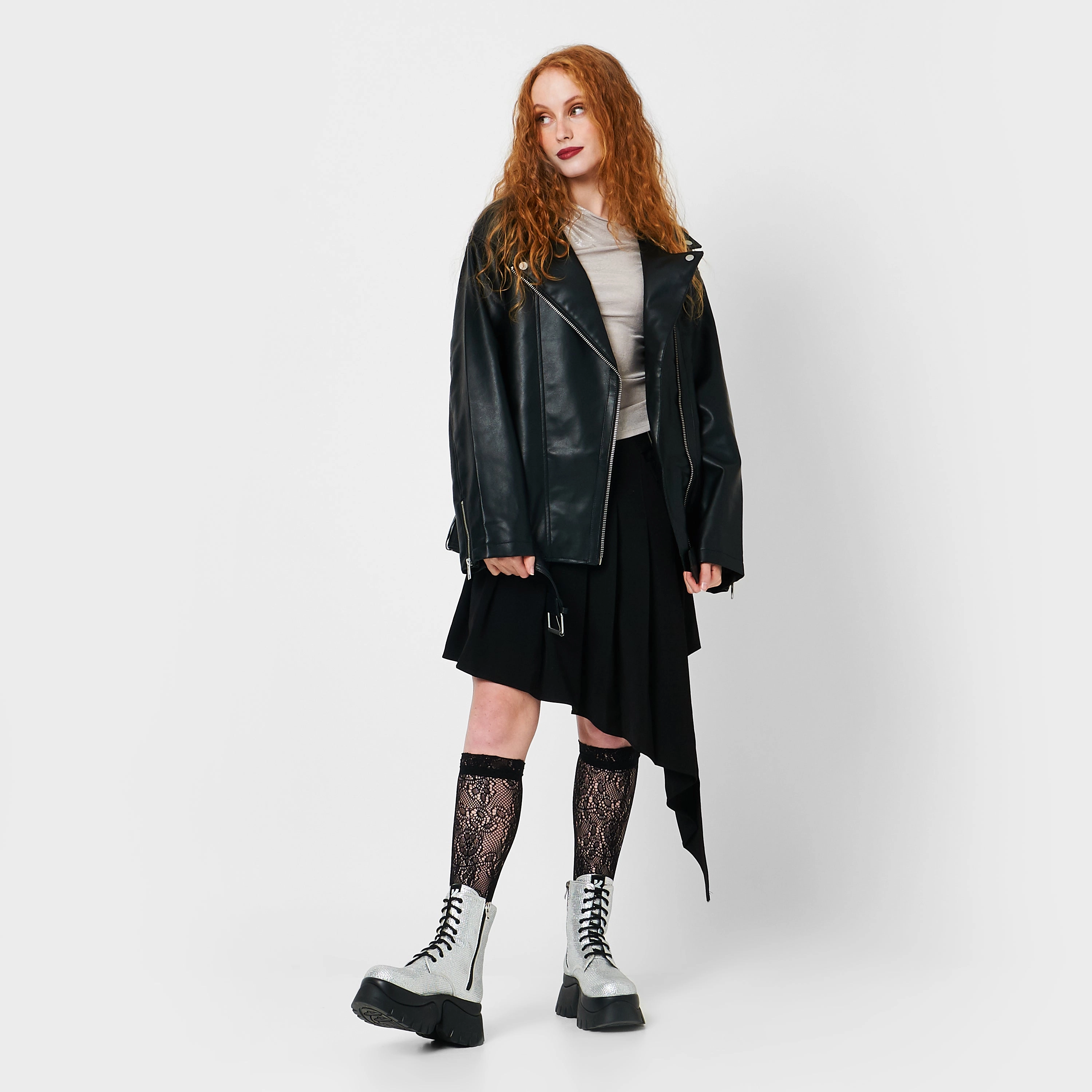 Light Weight Snowboard Boots Vampire Skin Platform Glittering Boots