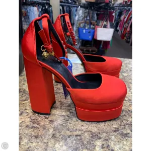 Shoes Luxury Designer By Versace In Red, Size: 11 Business Casual Shoes