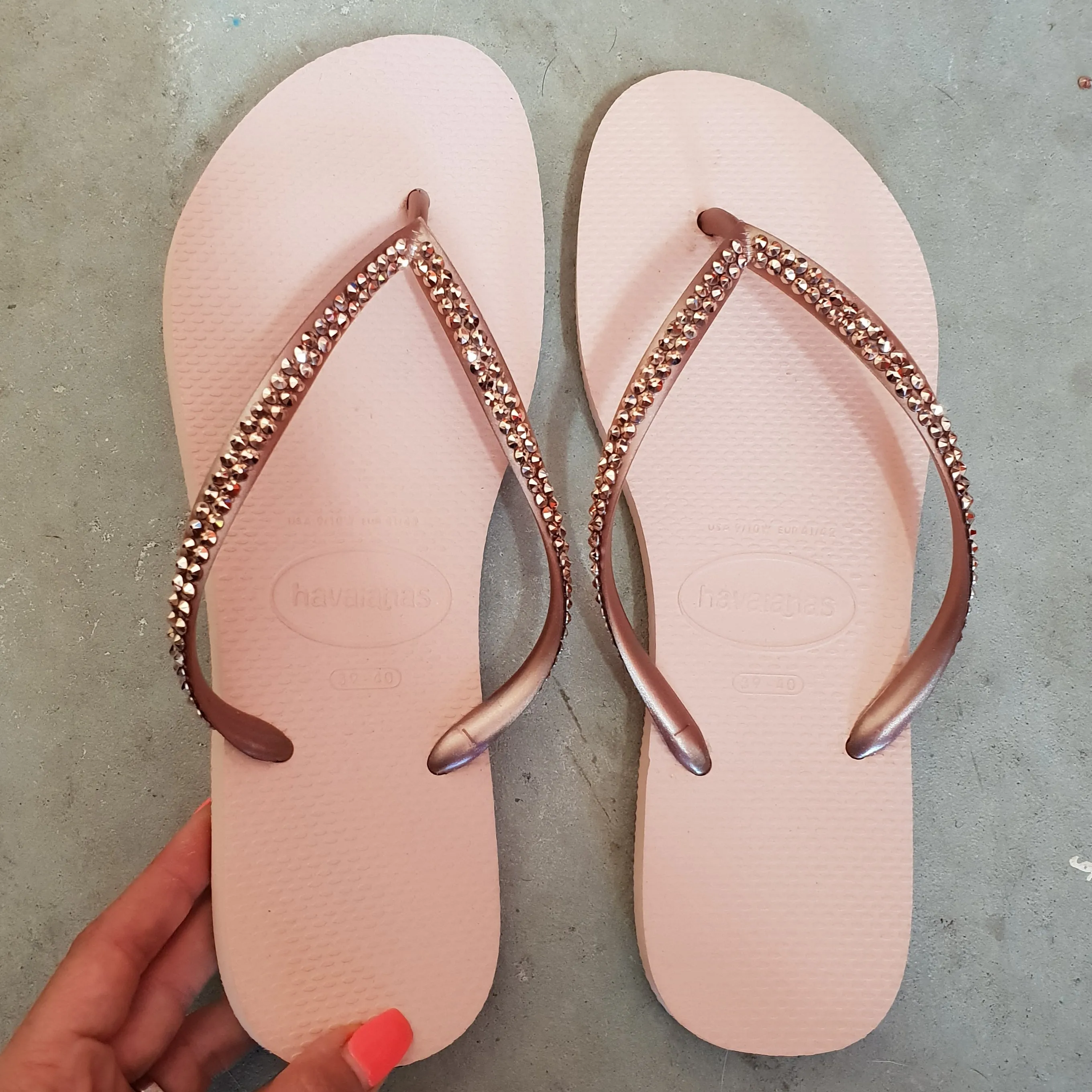 Toe Box Shoes Casual Women's Havaianas Slim (Rose Gold)