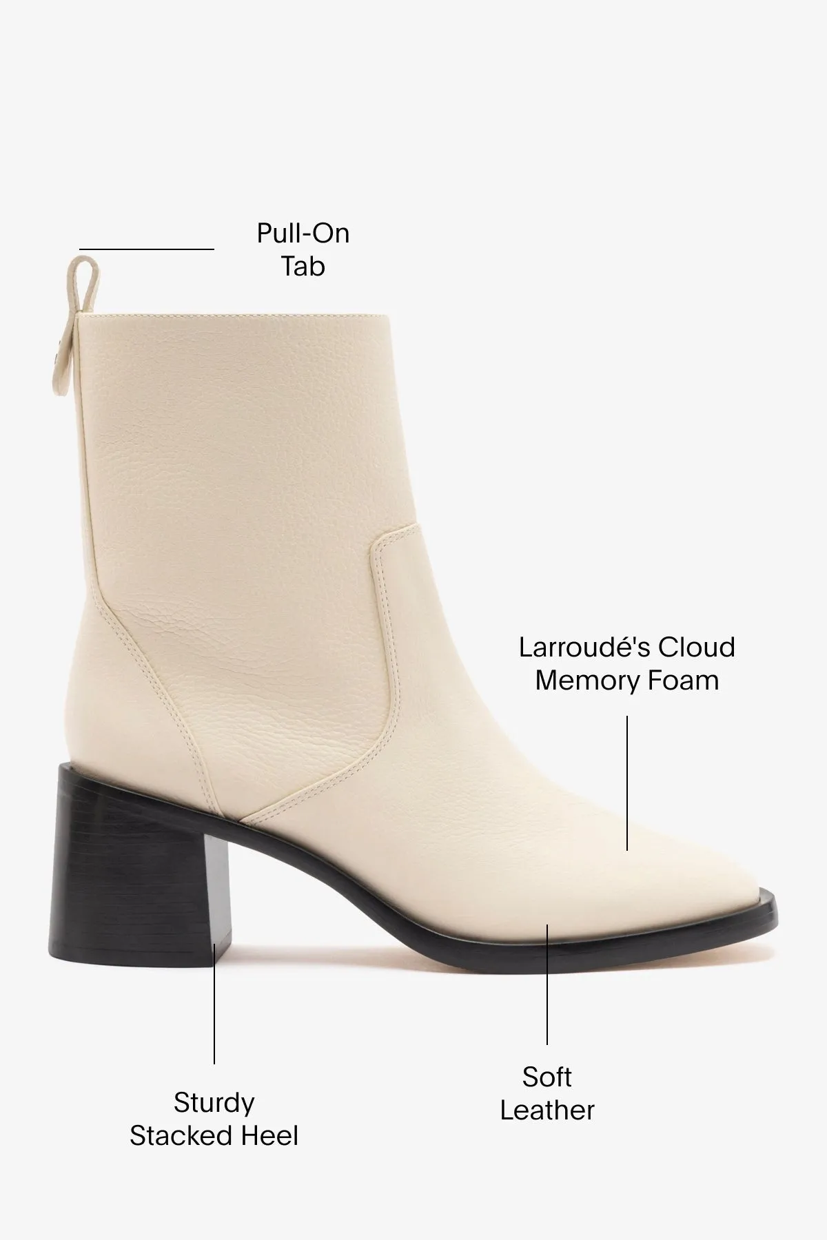 Mini Ricky Boot In Ivory Leather Best Casual Shoes To Wear With Shorts