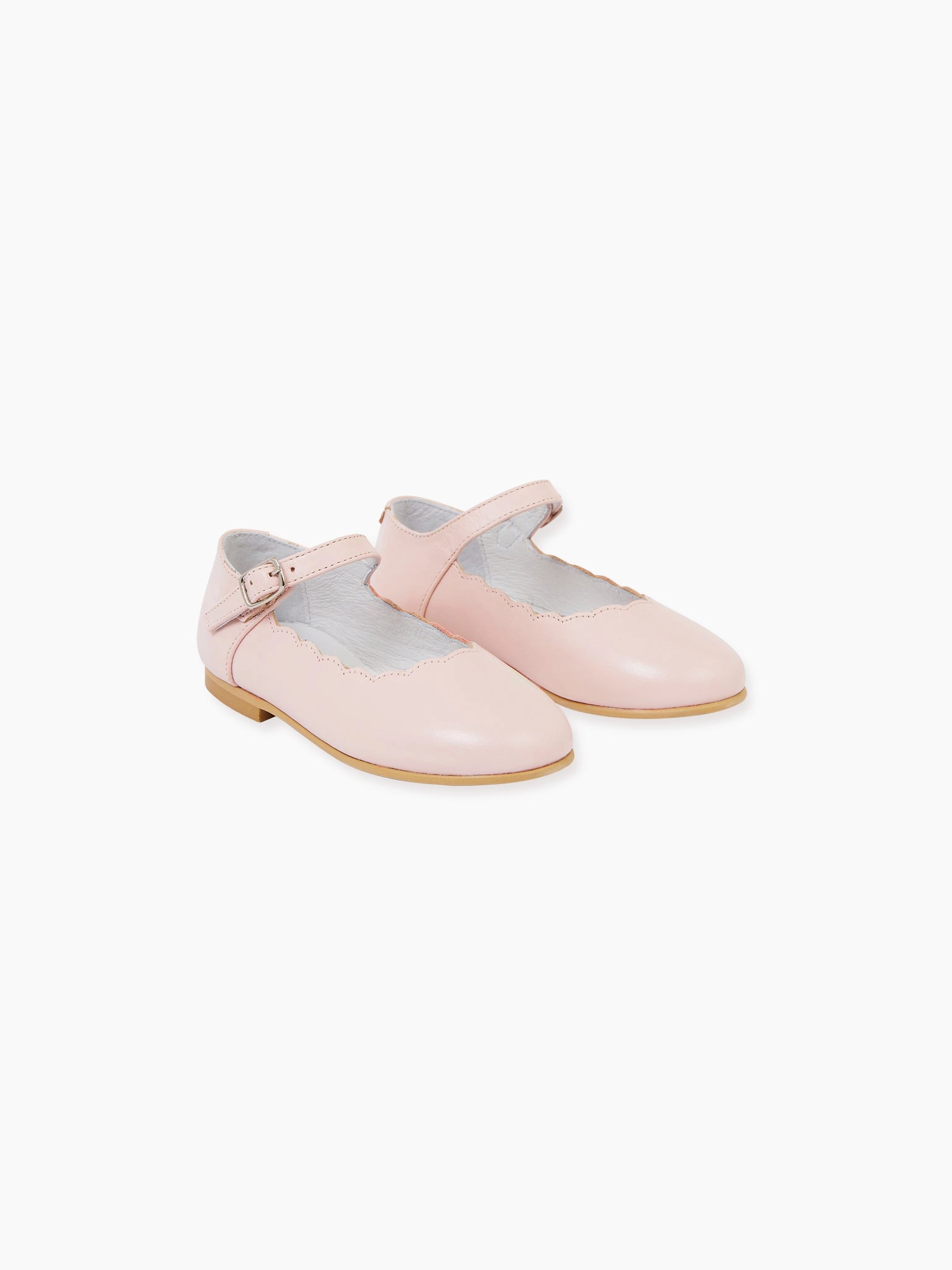 Nordstrom Casual Shoes Blush Leather Girl Scallop Mary Jane Shoes
