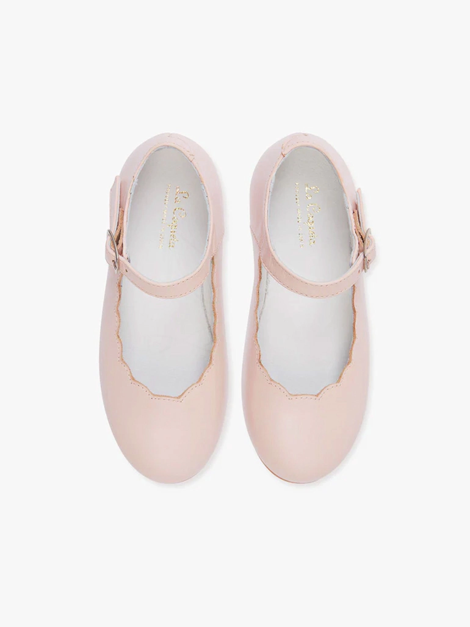 Blush Leather Girl Scallop Mary Jane Shoes Sport Casual Shoes