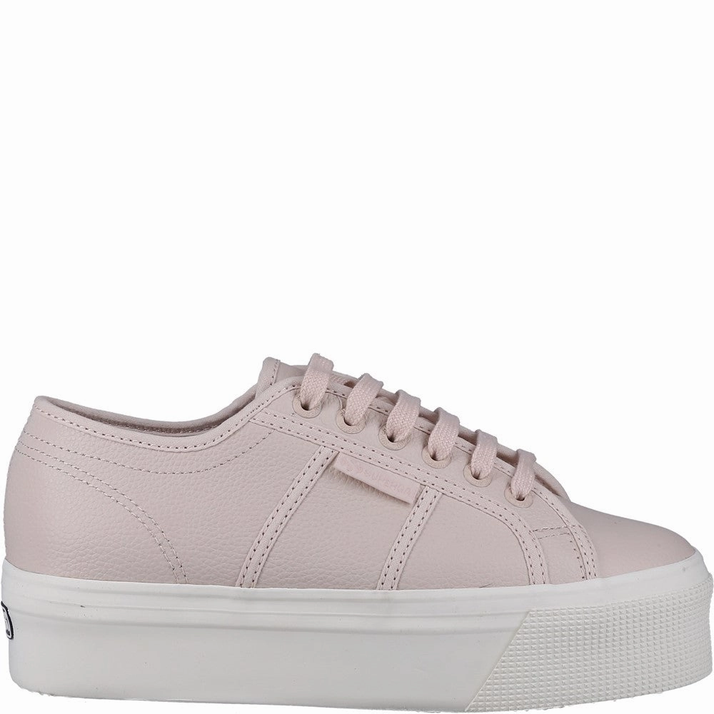 Superga 2790 Tumbled Leather Trainer Casual Shoes With Lace