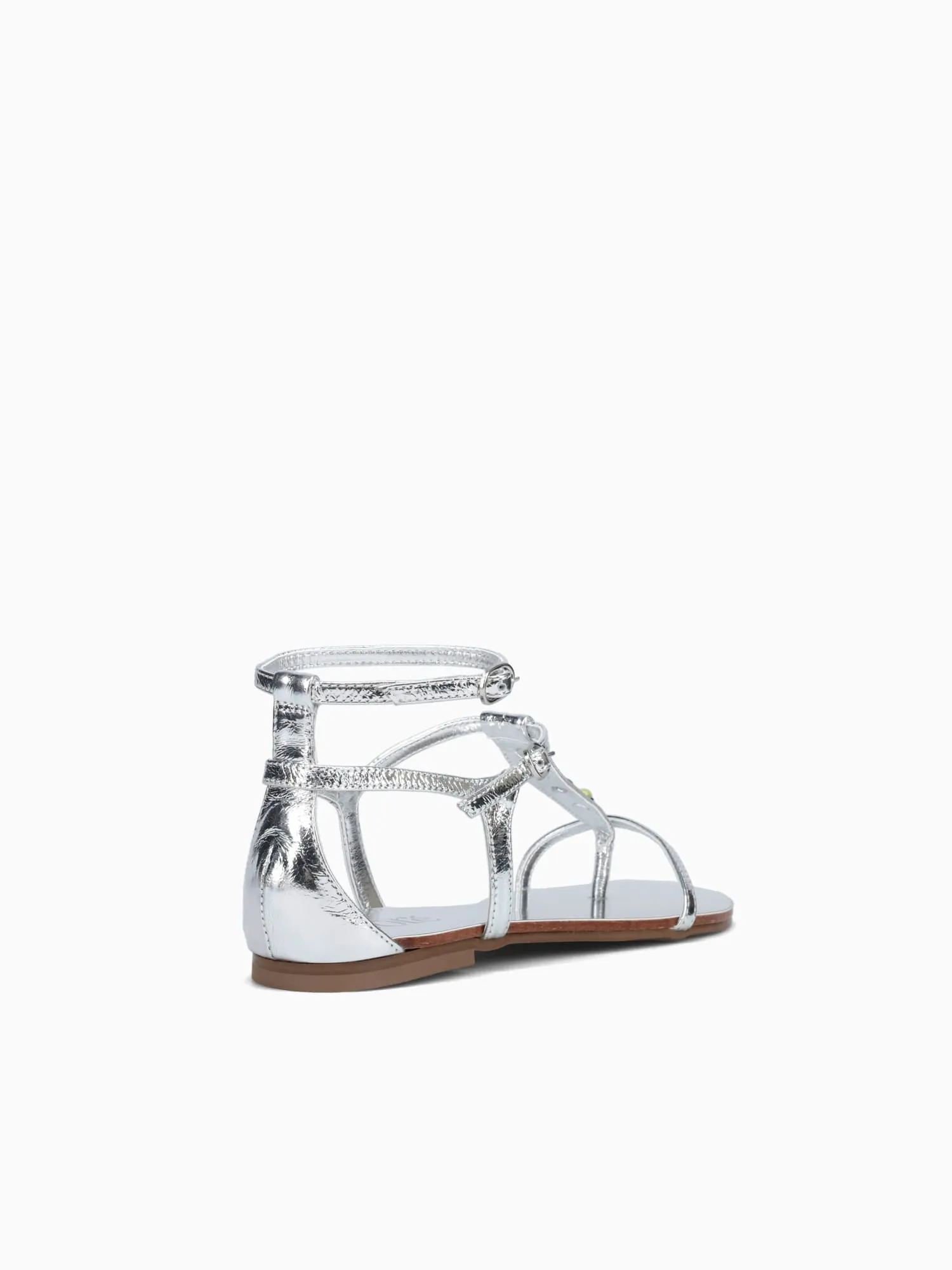 Casual Brogue Shoes Khenan Silver Metal Bala