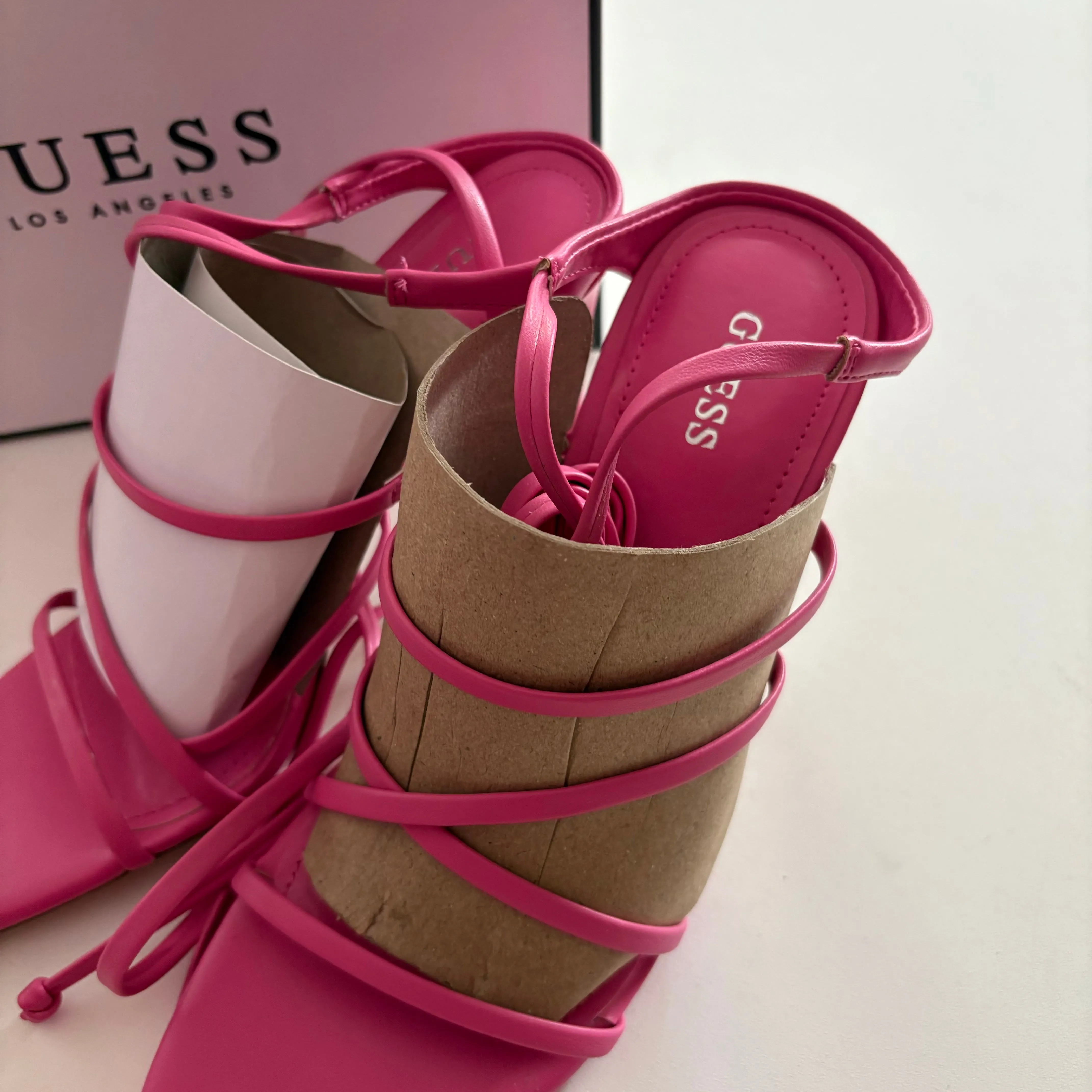 Arrow Shoes Casual Shoes Heels Stiletto By Guess In Pink, Size: 7.5