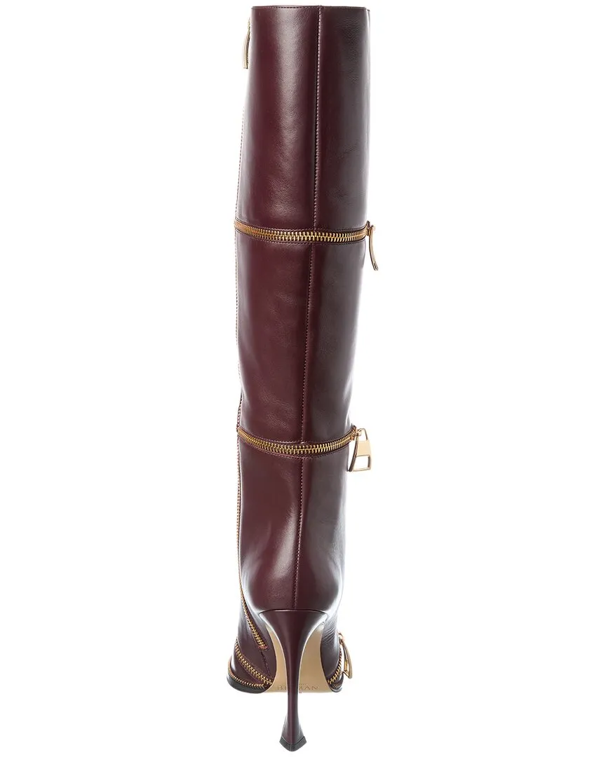 Alexandre Birman Zoe 85 Leather Knee-High Boot Motorcycle Boots Boots