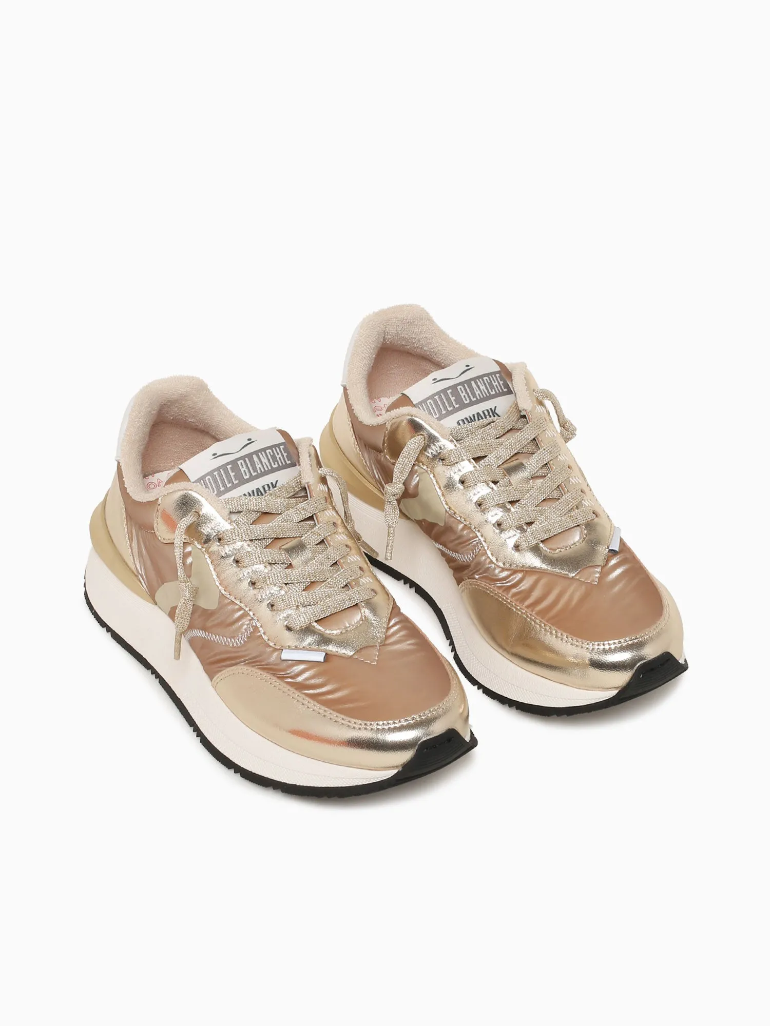 Crater Impact Casual Shoes Qwark Easy Gold Leather Nylon